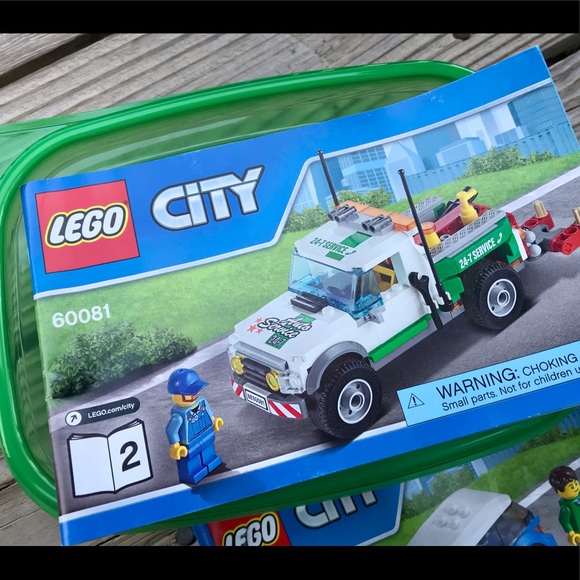 100% COMPLETE Lot 2 LEGO City Vehicles 60081 Tow Truck Town Sets 30360 Ice Saw - Picture 3 of 10